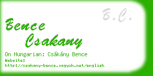 bence csakany business card