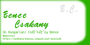 bence csakany business card